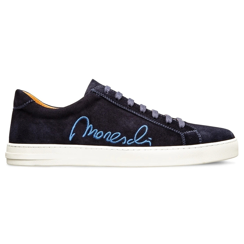 Moreschi 2000001113929 Suede Signature Sneakers Dark Blue Image