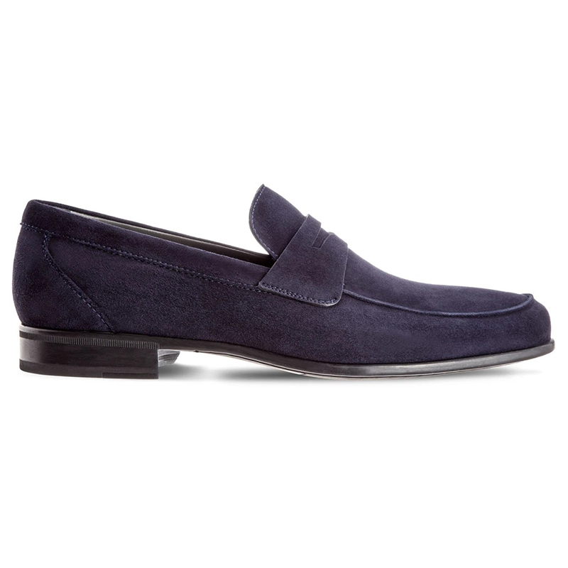 Moreschi Graz Suede Penny Loafers Navy Size 6 Image
