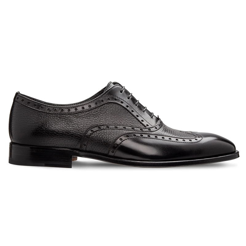 Moreschi 228544C Deerskin & Calfskin Oxford Shoes Black Image