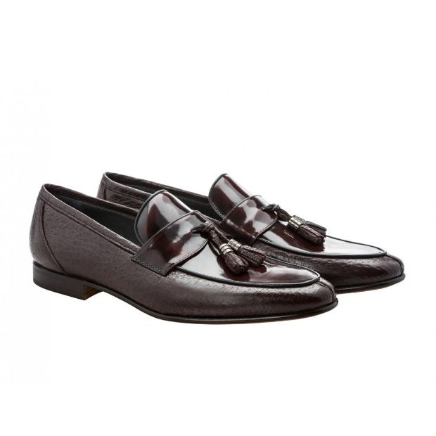 Moreschi 41849 Peccary & Calfskin Loafers Burgundy (SPECIAL ORDER) Image