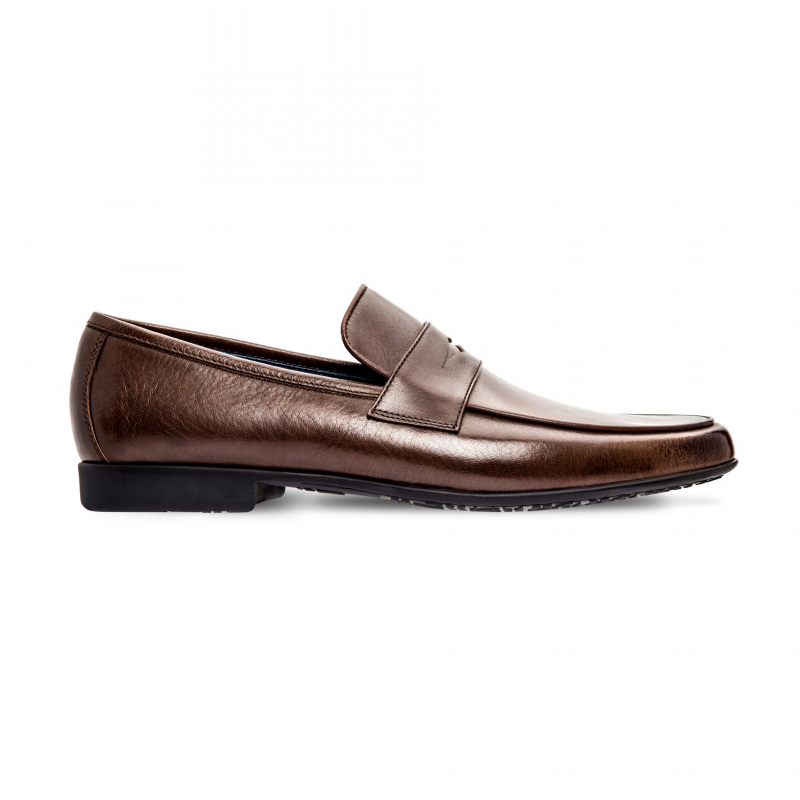 Moreschi 42320MS Buffalo and Kangaroo Leather Loafers Brown (SPECIAL ORDER) Image