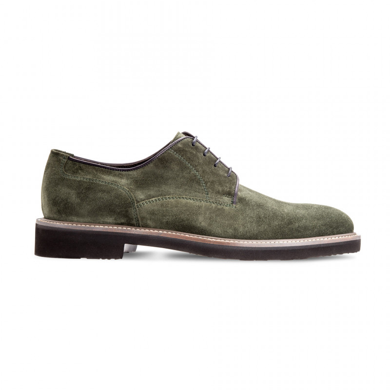 Moreschi 42379VS Suede Leather Derby Shoes Green (SPECIAL ORDER) Image