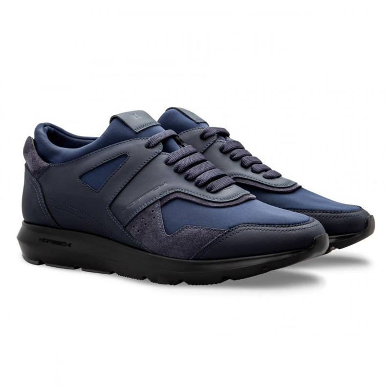 Moreschi 80038 02 Calfskin and Suede Sneakers Dark Blue Image
