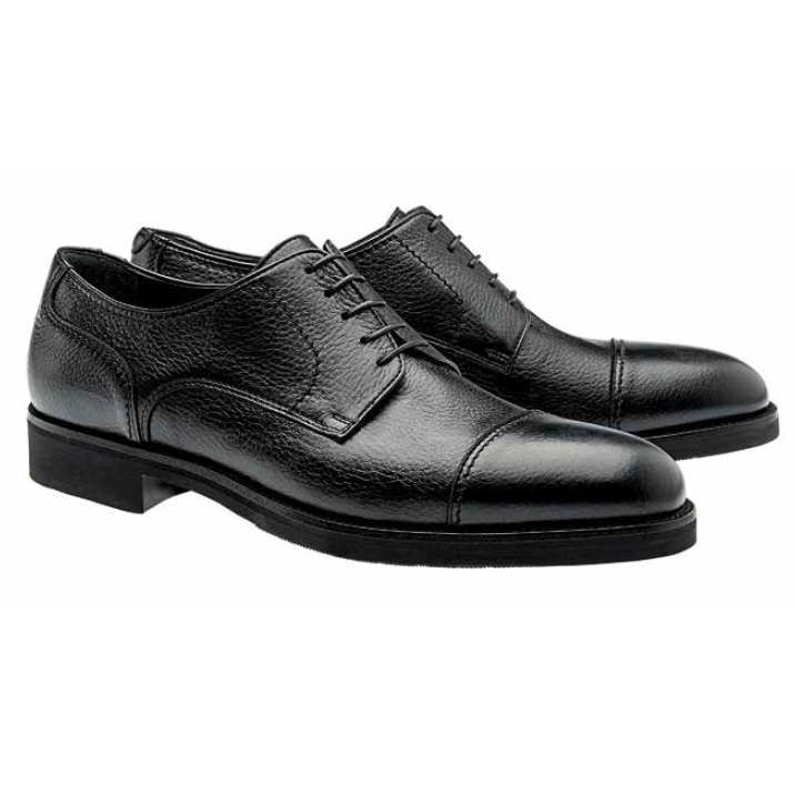 Moreschi Detroit Deerskin Cap Toe Shoes Black Image