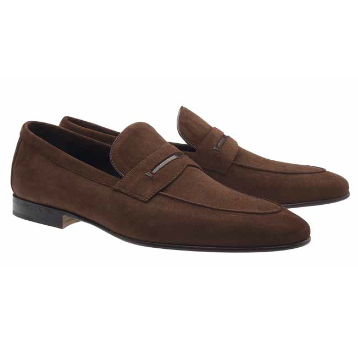 Moreschi Haiti Suede Penny Loafers Brown Image