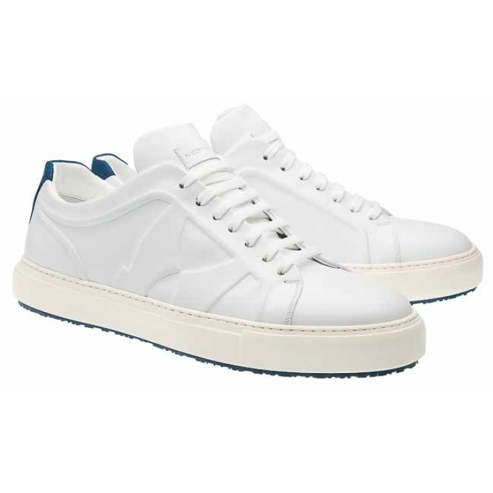 Moreschi Kos Calfskin & Nubuck Sneakers White / Navy  Image