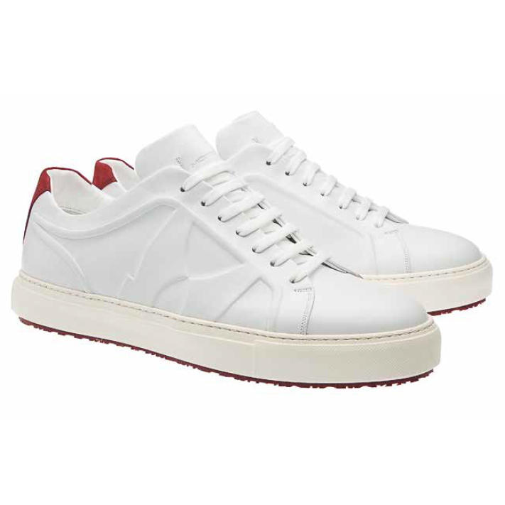 Moreschi Kos Calfskin & Nubuck Sneakers White / Red Image