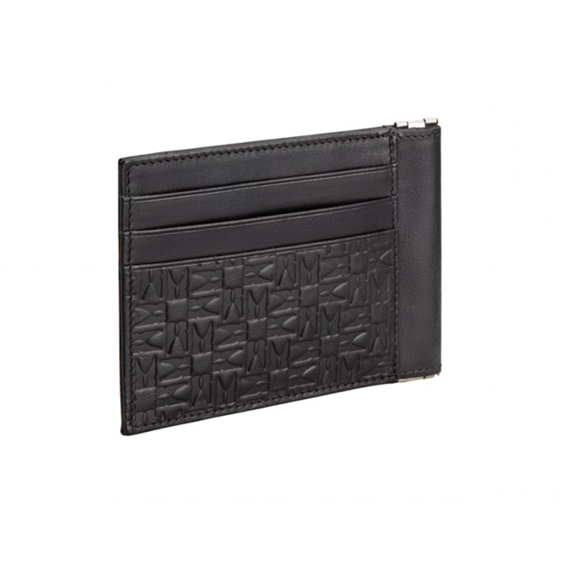 Moreschi Leather Embossed Credit Card Holder Black Image