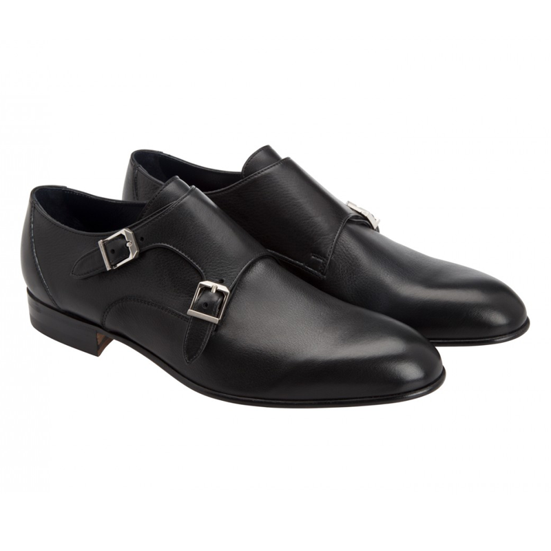 Moreschi 42126 Leather Double Monk Strap Shoes Black (SPECIAL ORDER) Image