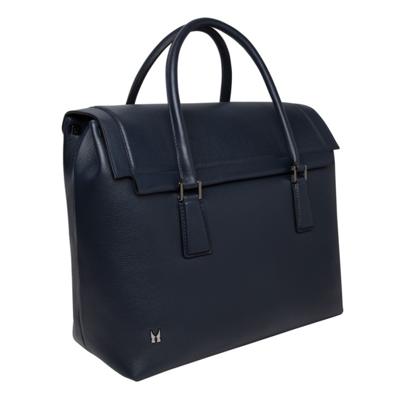 Moreschi Leather Travel Bag Dark Blue Image