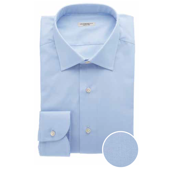 Moreschi Zenit Woven Cotton Dress Shirt Light Blue Image