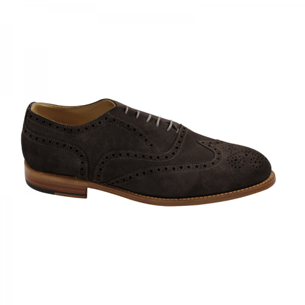 Nettleton Fayetteville Suede Goodyear Welted Wingtip Brogues Chocolate Image