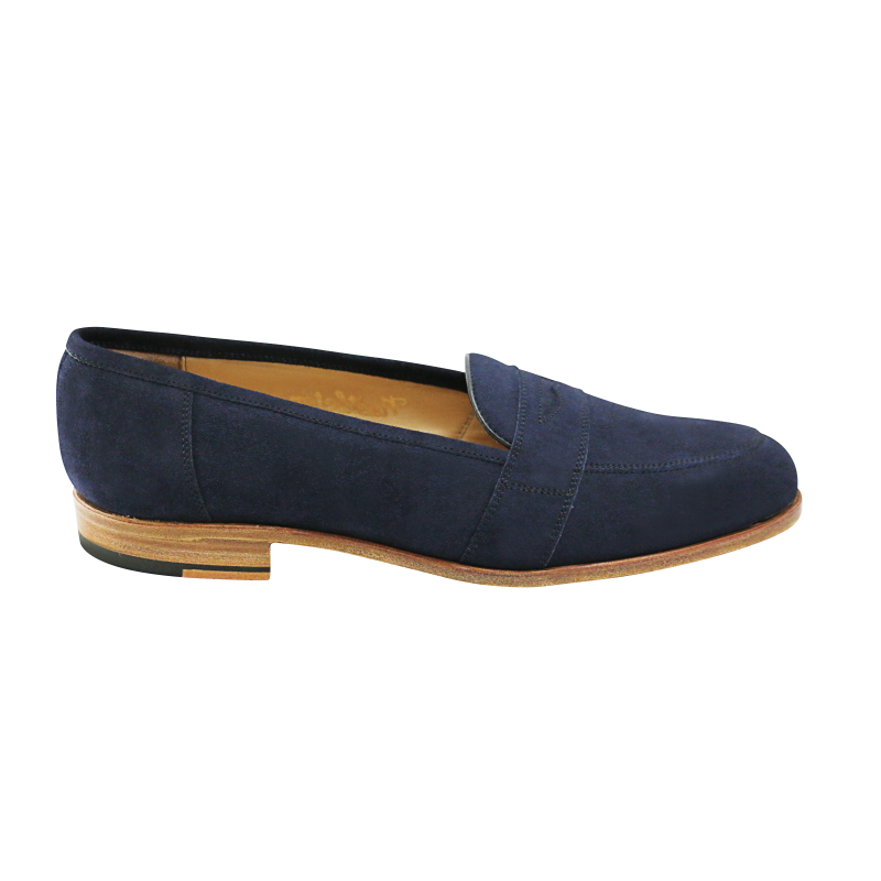 Nettleton New Orleans Suede Penny Loafers Blue Image