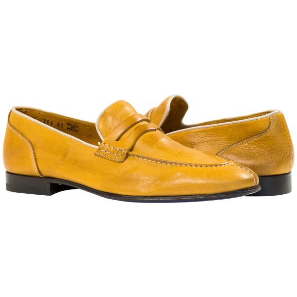 Paolo Shoes Aaron Nappa Penny Loafers Yellow Image
