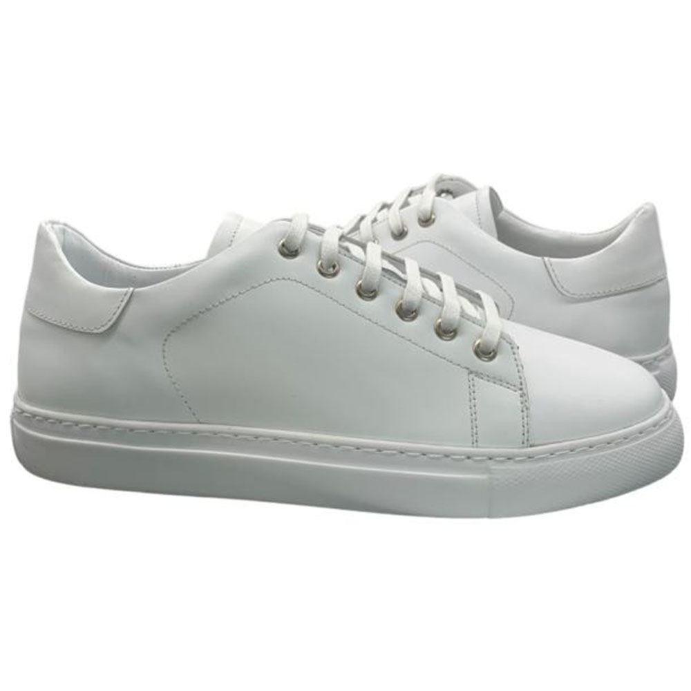 Paolo Shoes Amadeo Low Top Leather Sneakers White Image