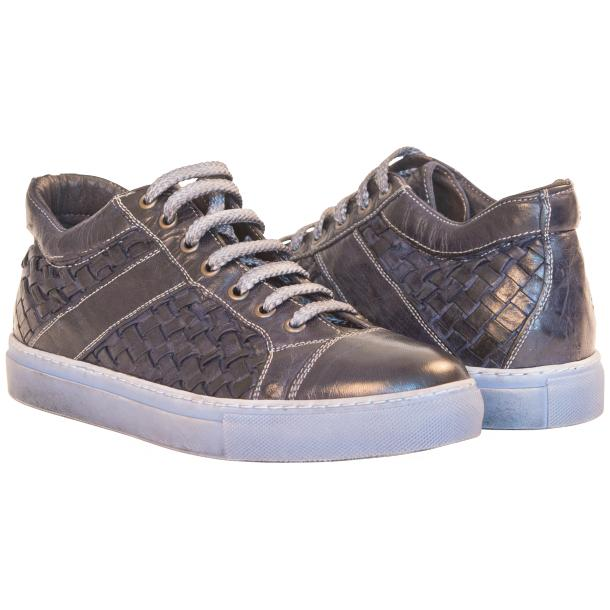 Paolo Shoes Carlo Woven Sneakers Blue Image