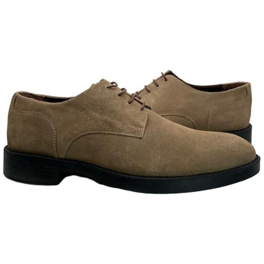 Paolo Shoes Claudio Suede Oxfords Stone Image