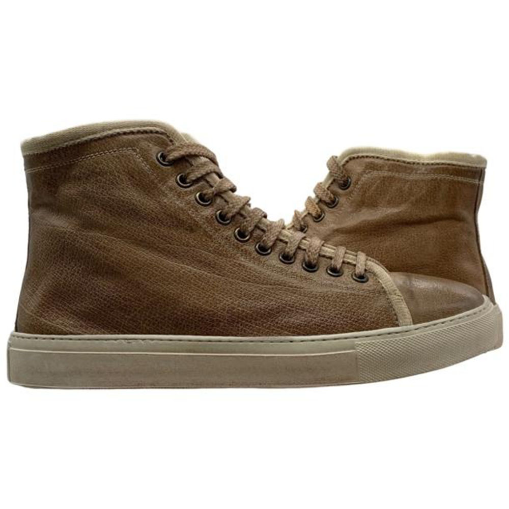 Paolo Shoes Damien High Top Sneakers Beige Image