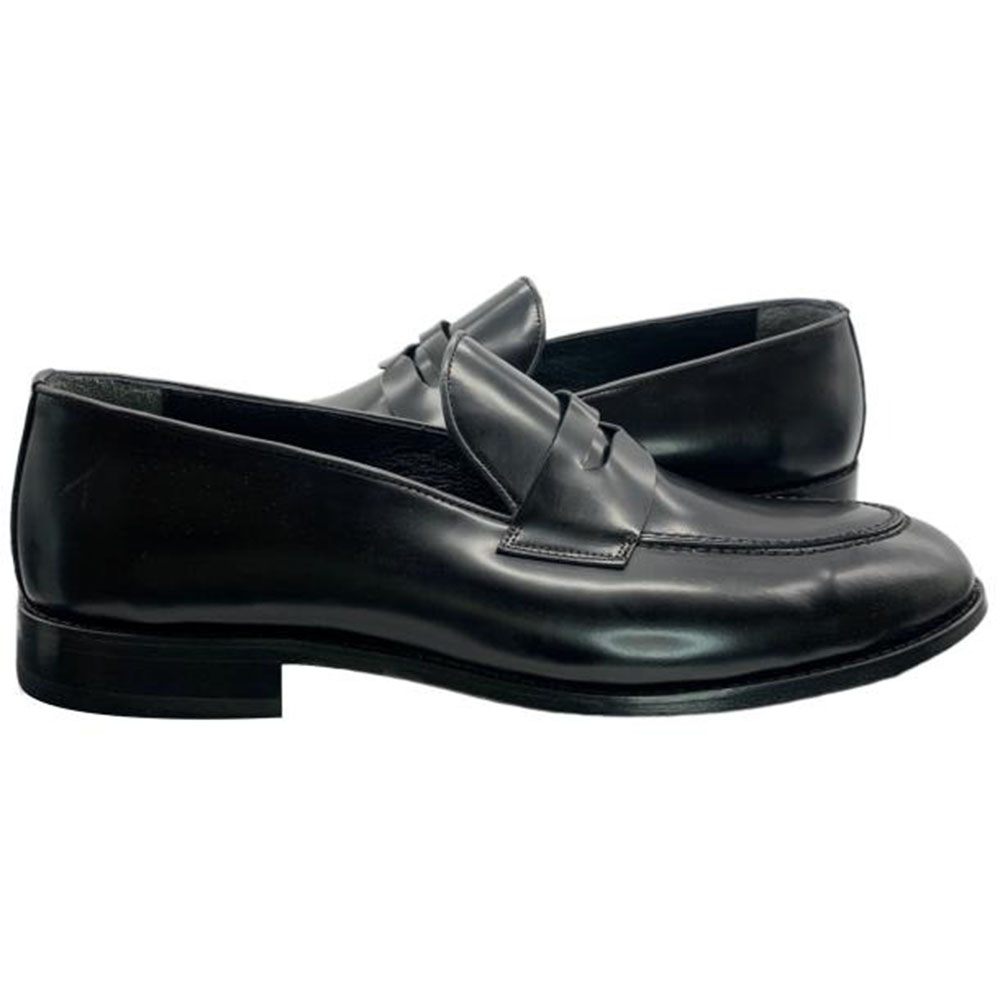 Paolo Shoes Dani Leather Penny Loafers Black Image