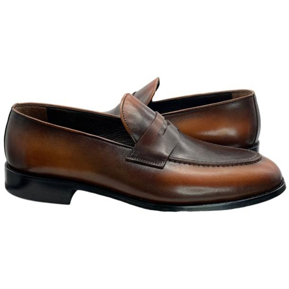 Paolo Shoes Dani Leather Penny Loafers Brown Image