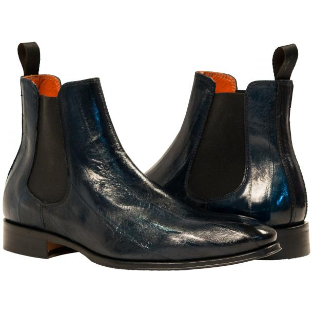 Paolo Shoes Dwayne Eel Chelsea Boots Blue Image