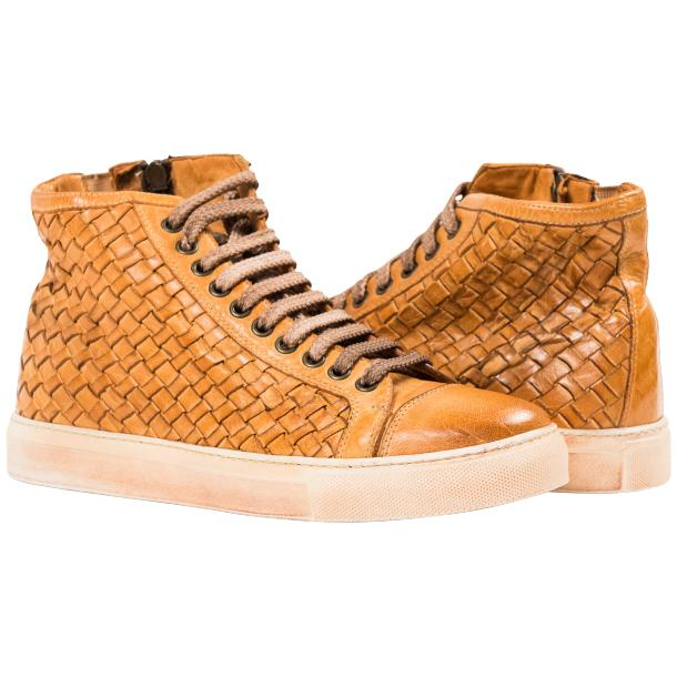 Paolo Shoes Andy Wovne High Top Sneakers Brick Image