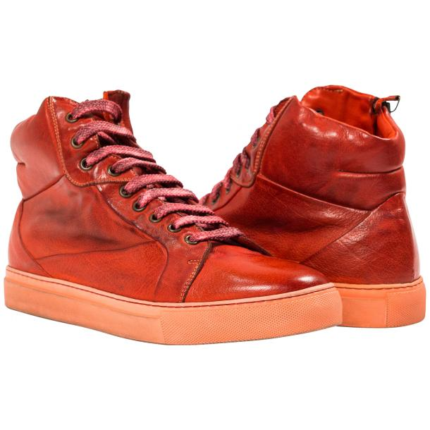 Paolo Shoes Grayson High Top Sneakers Red Image