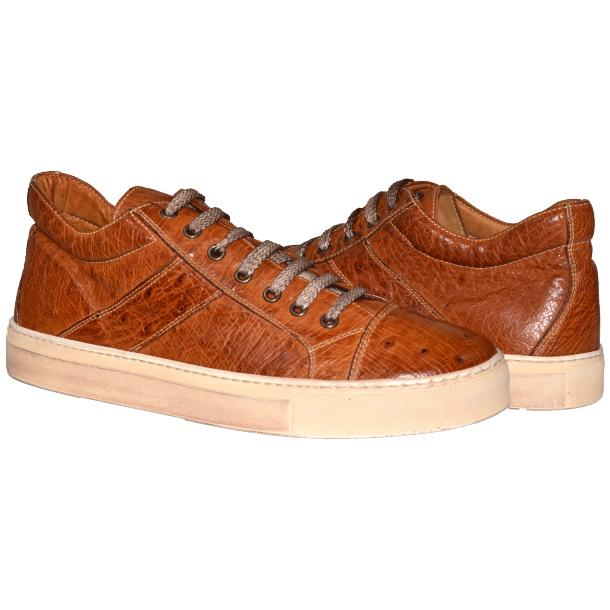 Paolo Shoes Neo Ostrich Sneakers Cognac Image