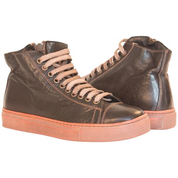 Paolo Shoes Shawn High Top Sneakers Dark Brown Image