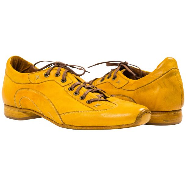 Paolo Shoes Turner Nappa Leather Sole Sneakers Yellow Image