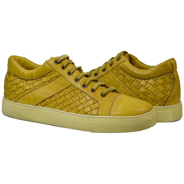 Paolo Shoes Tyler Woven Sneakers Yellow Image
