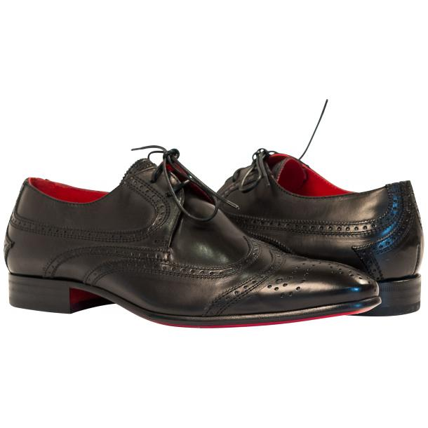 Paolo Shoes Tim Wingtip Derby Shoes Black Image