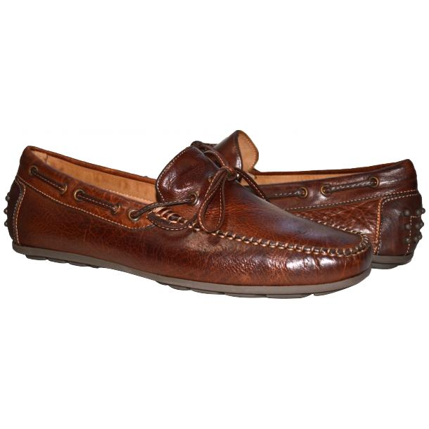 Paolo Shoes Zayden Nappa Driving Shoes Brown Image