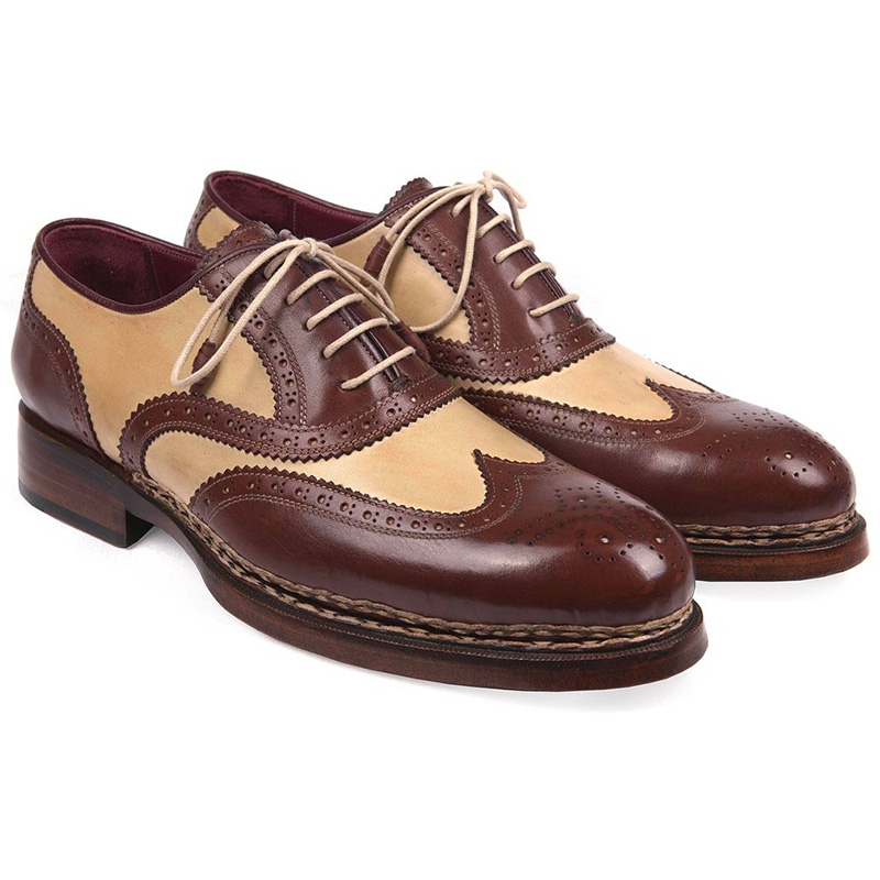Paul Parkman Calfskin Shoes Beige & Brown Image