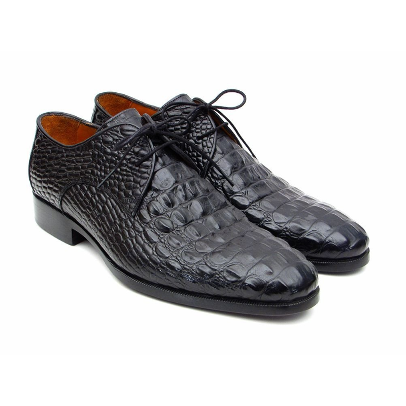 Paul Parkman Crocodile Embossed Shoes Black Image