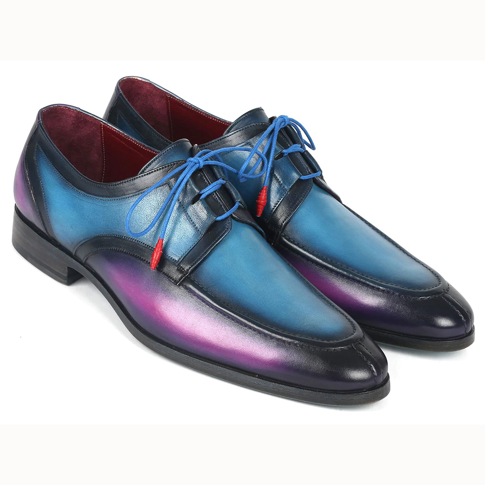 Paul Parkman Ghillie Lacing Dress Shoes Blue / Purple Image