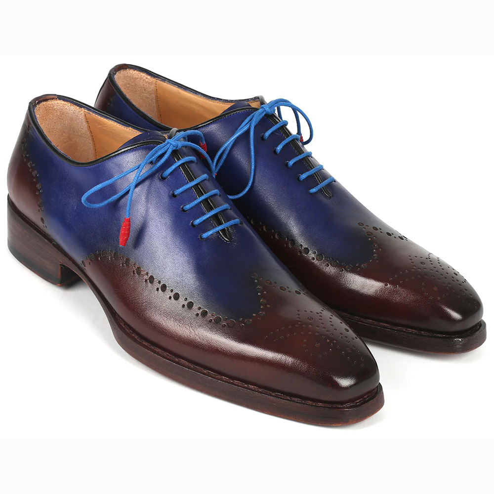 Paul Parkman Goodyear Welt Oxford Shoes Brown / Blue Image