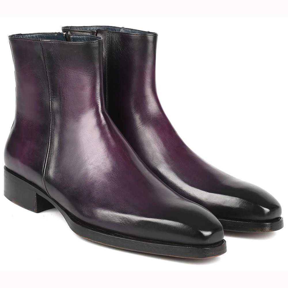 Paul Parkman Goodyear Welt Side Zipper Boots Purple Image