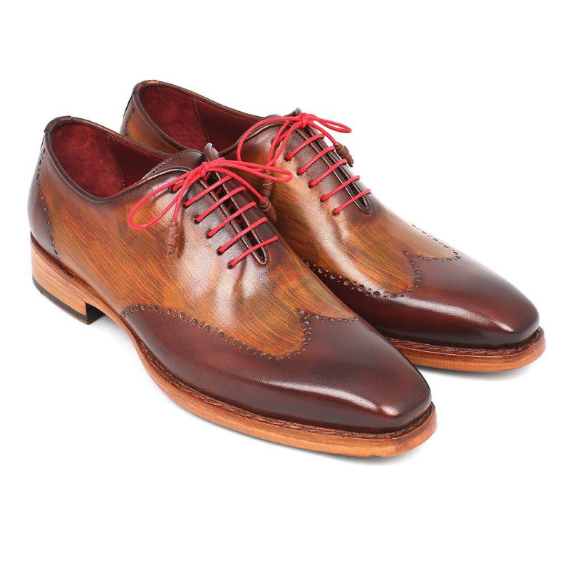 Paul Parkman Goodyear Welted Wingtip Shoes Brown / Camel Image
