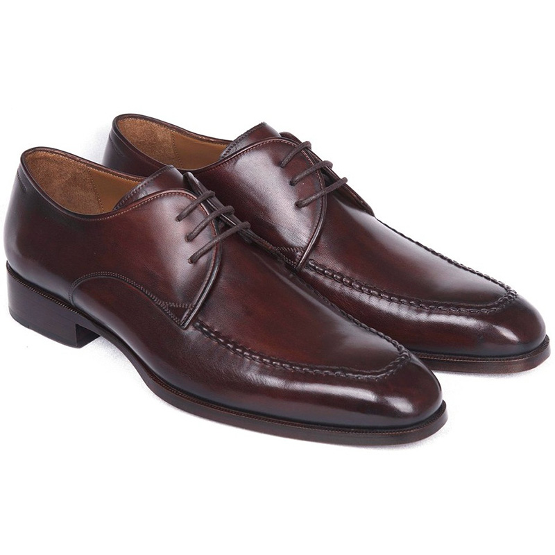 Paul Parkman Leather Apron Derby Shoes Brown & Bordeaux Image