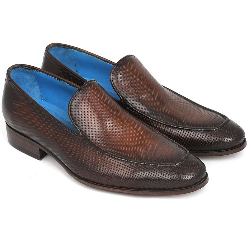 Paul Parkman Perforated Leather Loafers Brown Image