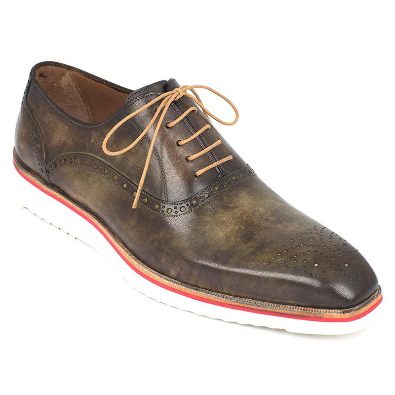 Paul Parkman Smart Casual Oxford Shoes Army Green Image