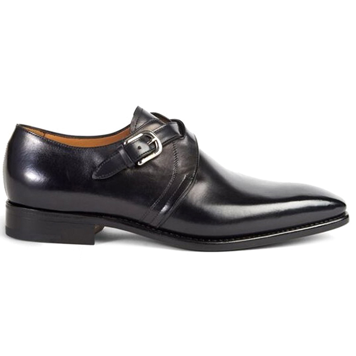 Paul Stuart Galante Monk Strap Shoes Black Image