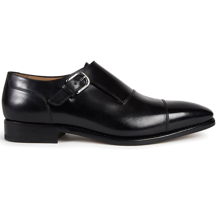 Paul Stuart Giordano Monkstrap Shoes Black Image