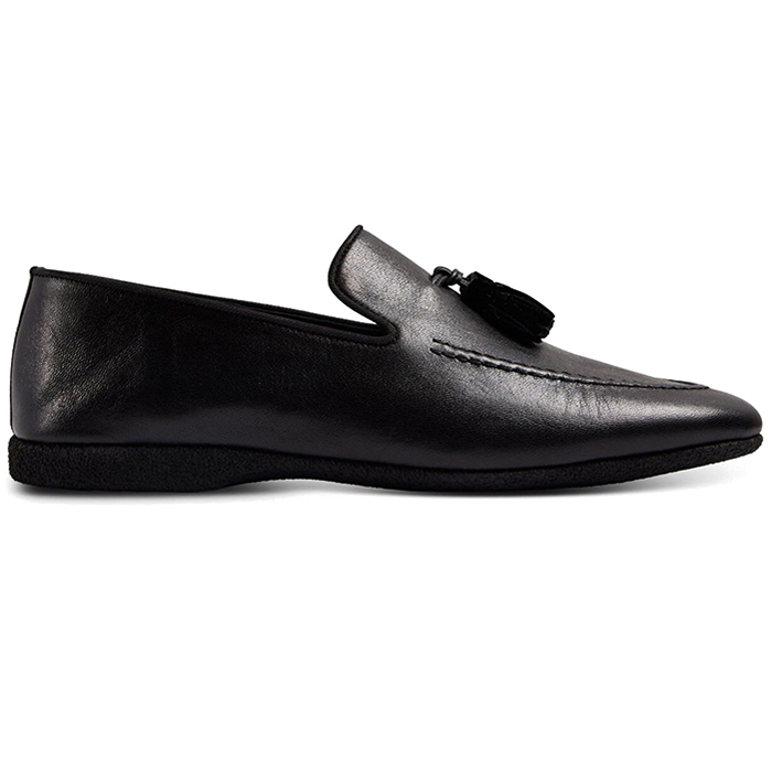 Paul Stuart Hope Leather Slip-On Shoes Black Image