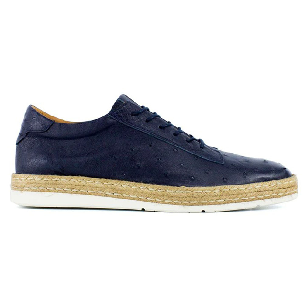 Corrente by Pelle Line Monacro P00012 Ostrich Fashion Sneakers Navy Image