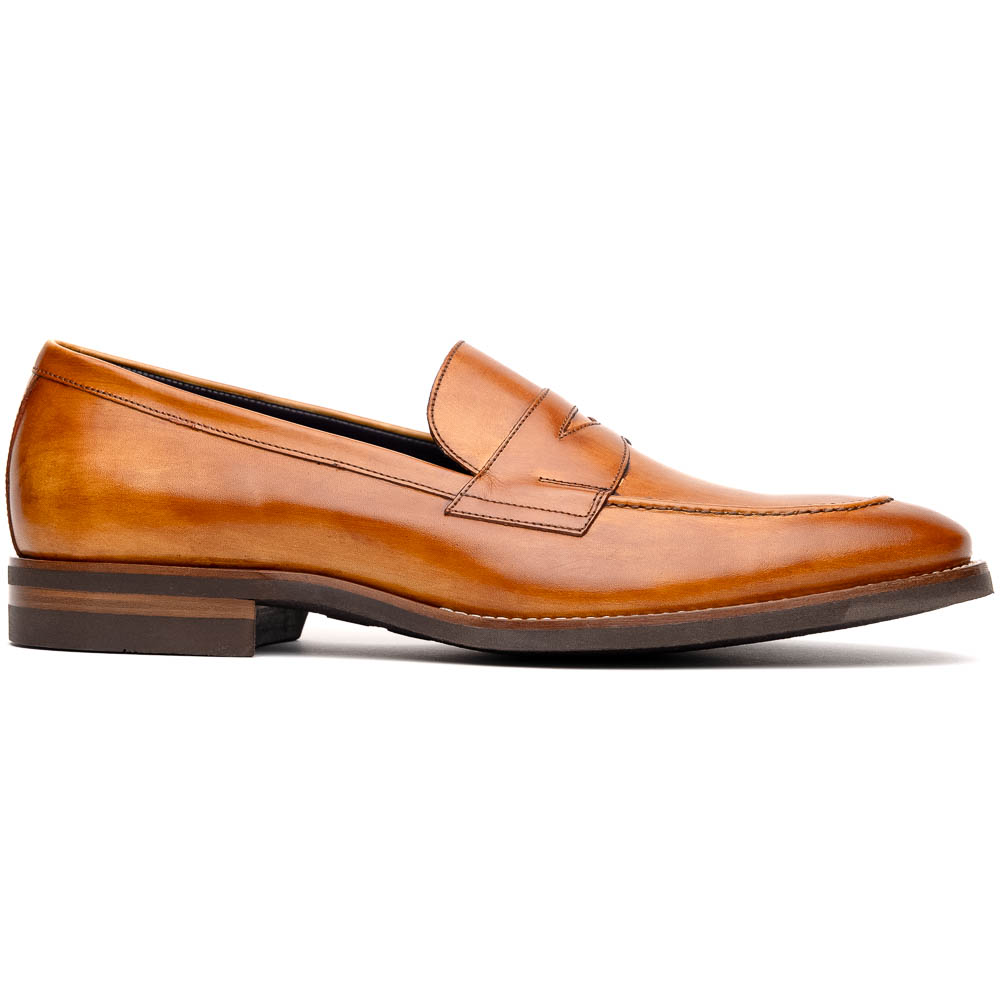 Zelli Roma Hand Burnished Penny Loafers Camel Image