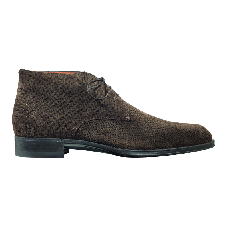 Santoni Andale OS3 Textured Suede Chukka Boots Dark Brown Image