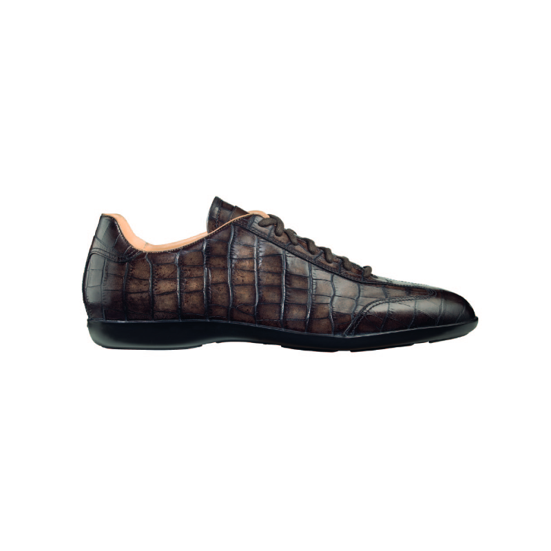 Santoni Cortez A3 Croco Sneakers Dark Brown Image