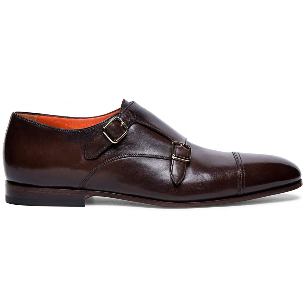 Santoni Daemons SLFT50 Double Monkstrap Shoes Dark Brown Image
